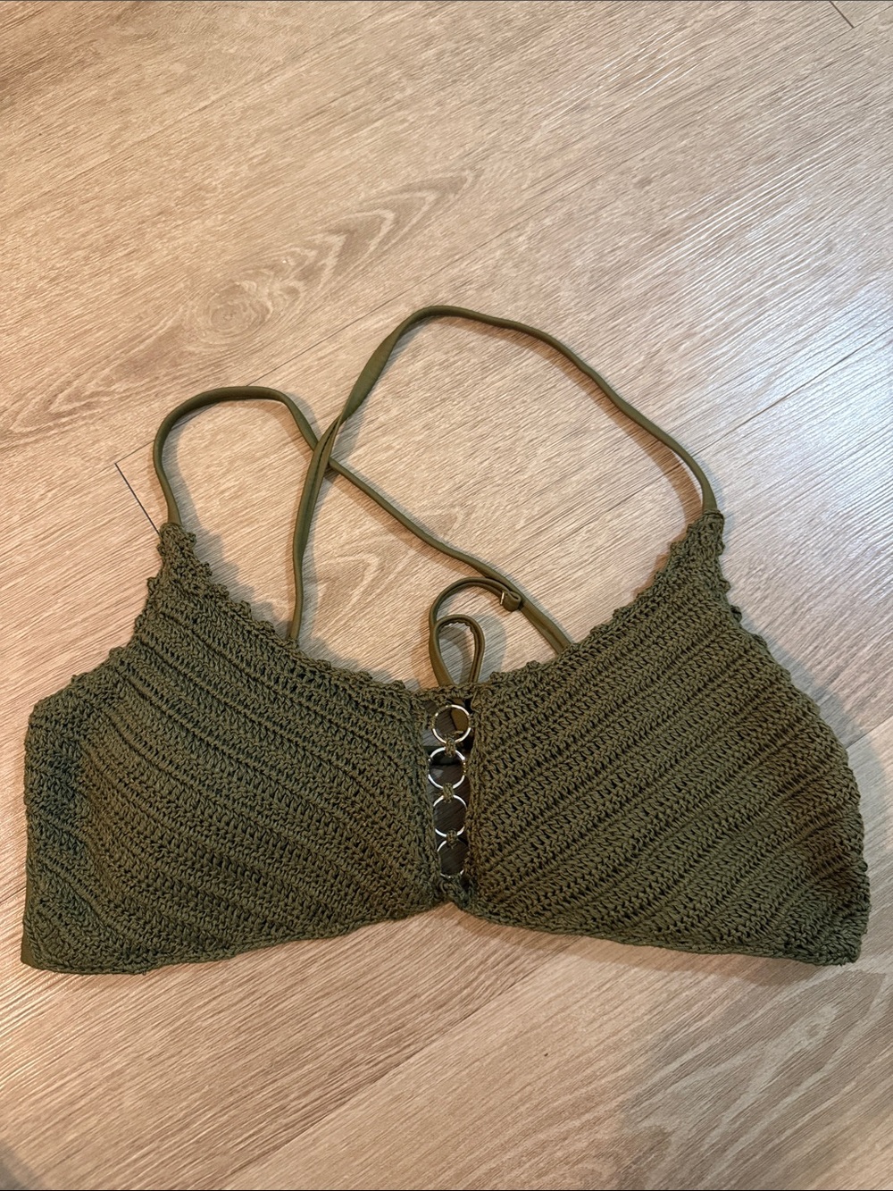Target Olive Green Crochet Bikini Top